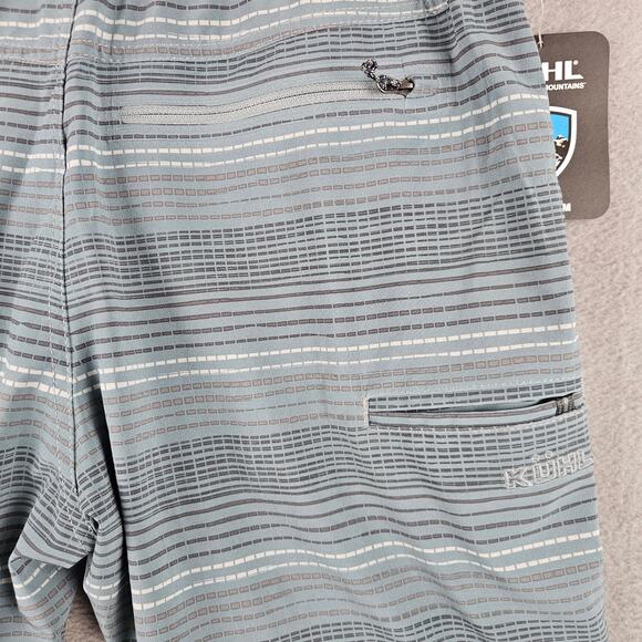 Kuhl Vantage Short Men's 10 Inch Inseam Deep Waters Texturee Stripes Size Medium - Picture 6 of 9